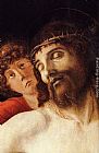Giovanni Bellini Famous Paintings - The Dead Christ Supported by Two Angels [detail]